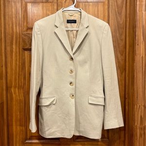 Piazza Sempione Tan Linen Single Breasted Blazer